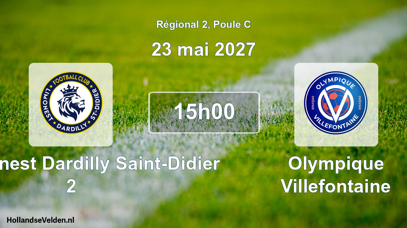 Match programmé: FC Limonest Dardilly Saint-Didier 2 - Olympique Villefontaine (23 mai 2027)
