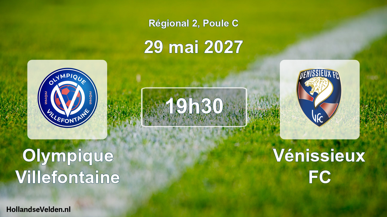 Match programmé: Olympique Villefontaine - Vénissieux FC (29 mai 2027)