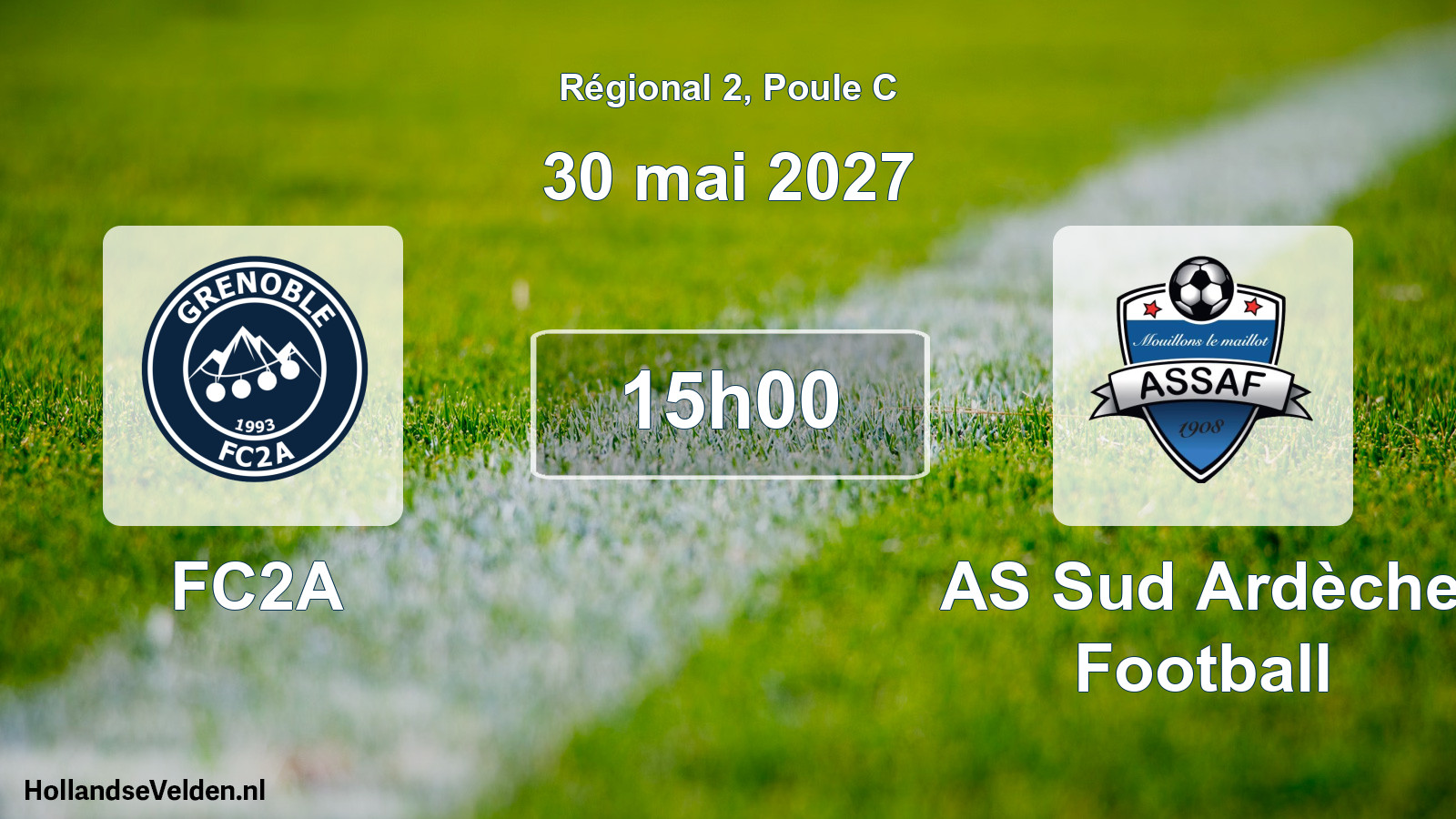 Match programmé: FC2A - AS Sud Ardèche Football (30 mai 2027)