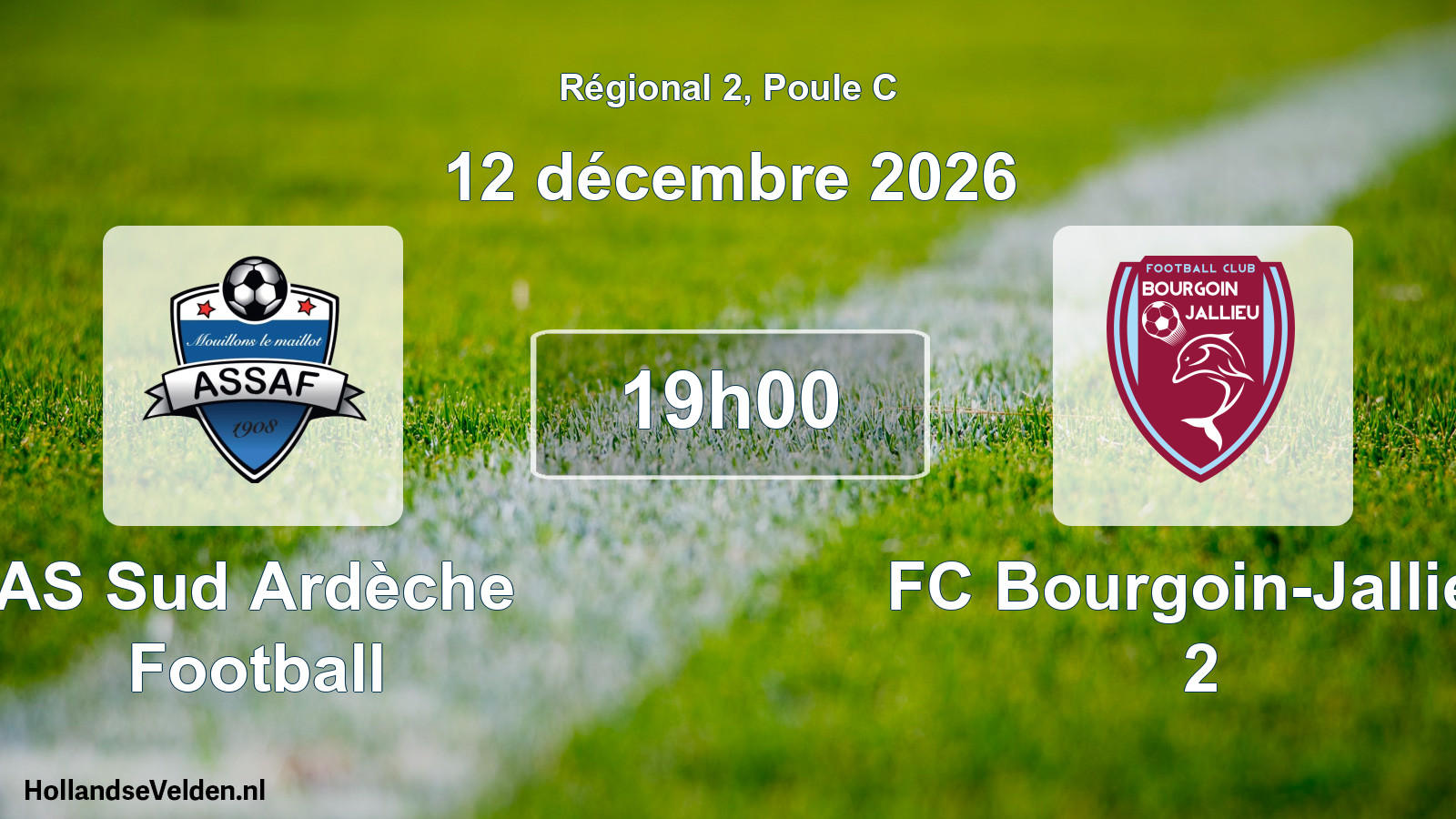 Scheduled Match: AS Sud Ardèche Football - FC Bourgoin-Jallieu 2 (12 December 2026)