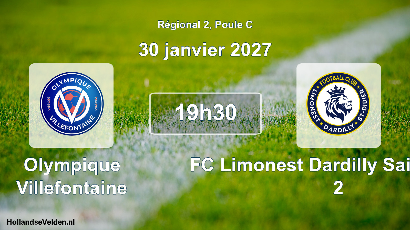 Match programmé: Olympique Villefontaine - FC Limonest Dardilly Saint-Didier 2 (30 janvier 2027)