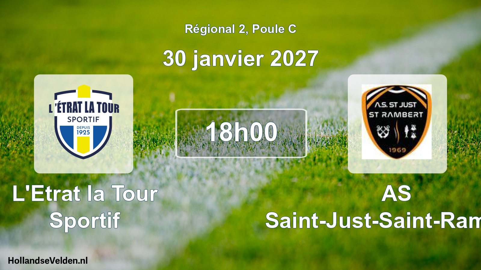 Match programmé: L'Etrat la Tour Sportif - AS Saint-Just-Saint-Rambert (30 janvier 2027)