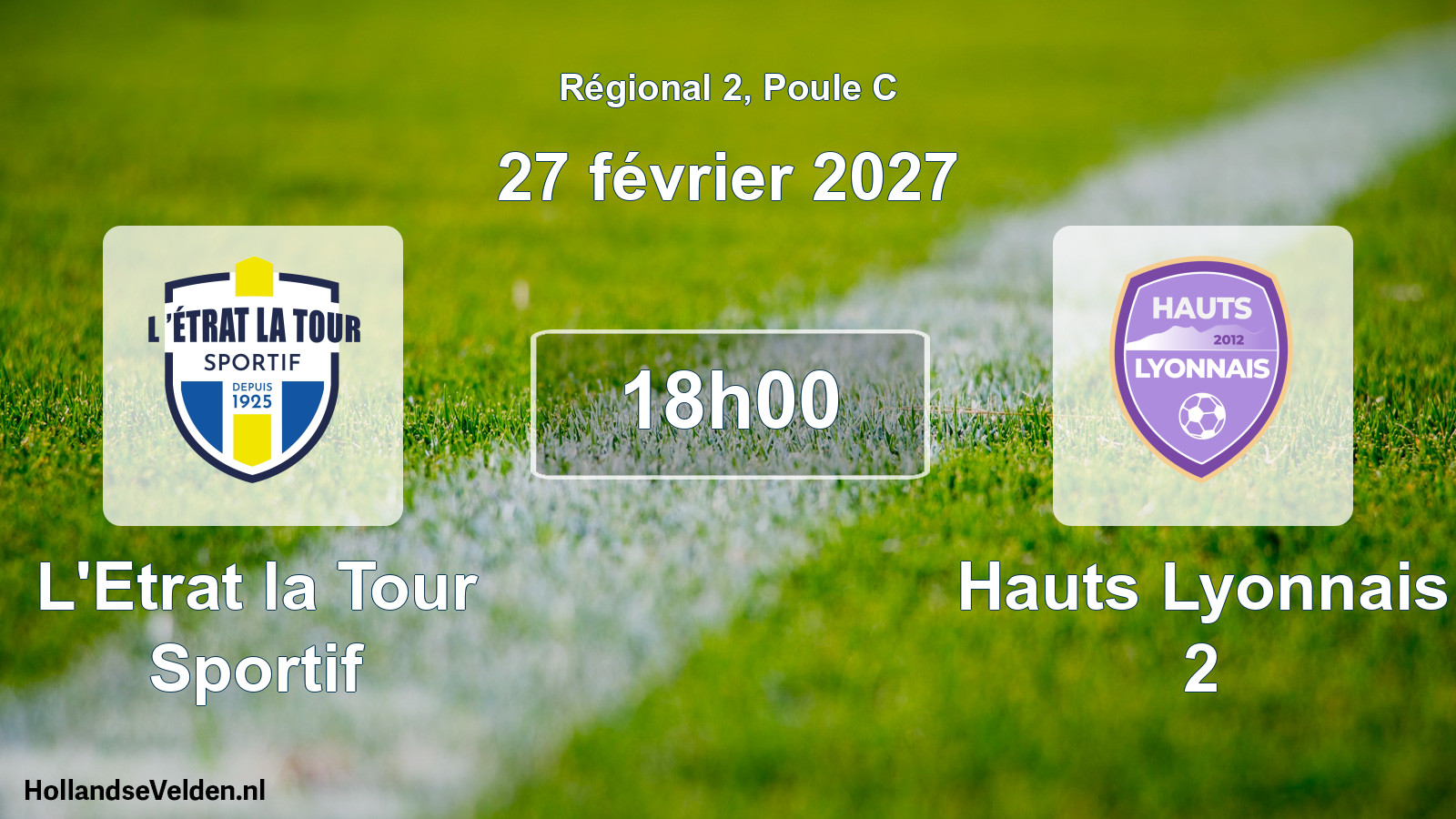 Match programmé: L'Etrat la Tour Sportif - Hauts Lyonnais 2 (27 février 2027)