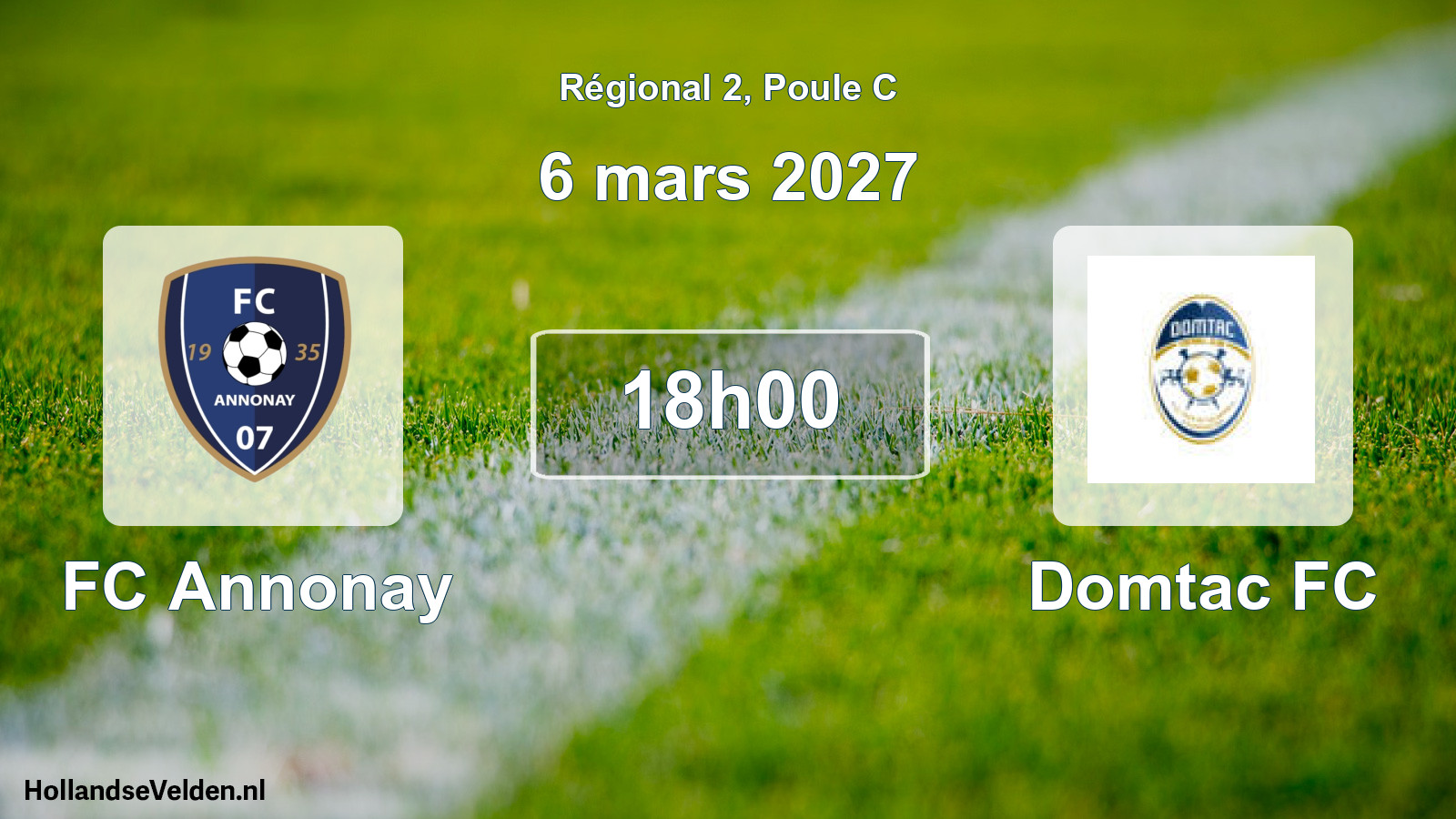 Match programmé: FC Annonay - Domtac FC (6 mars 2027)