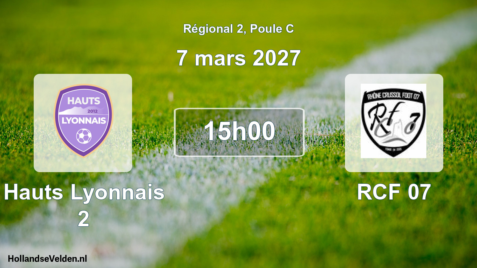 Match programmé: Hauts Lyonnais 2 - RCF 07 (7 mars 2027)