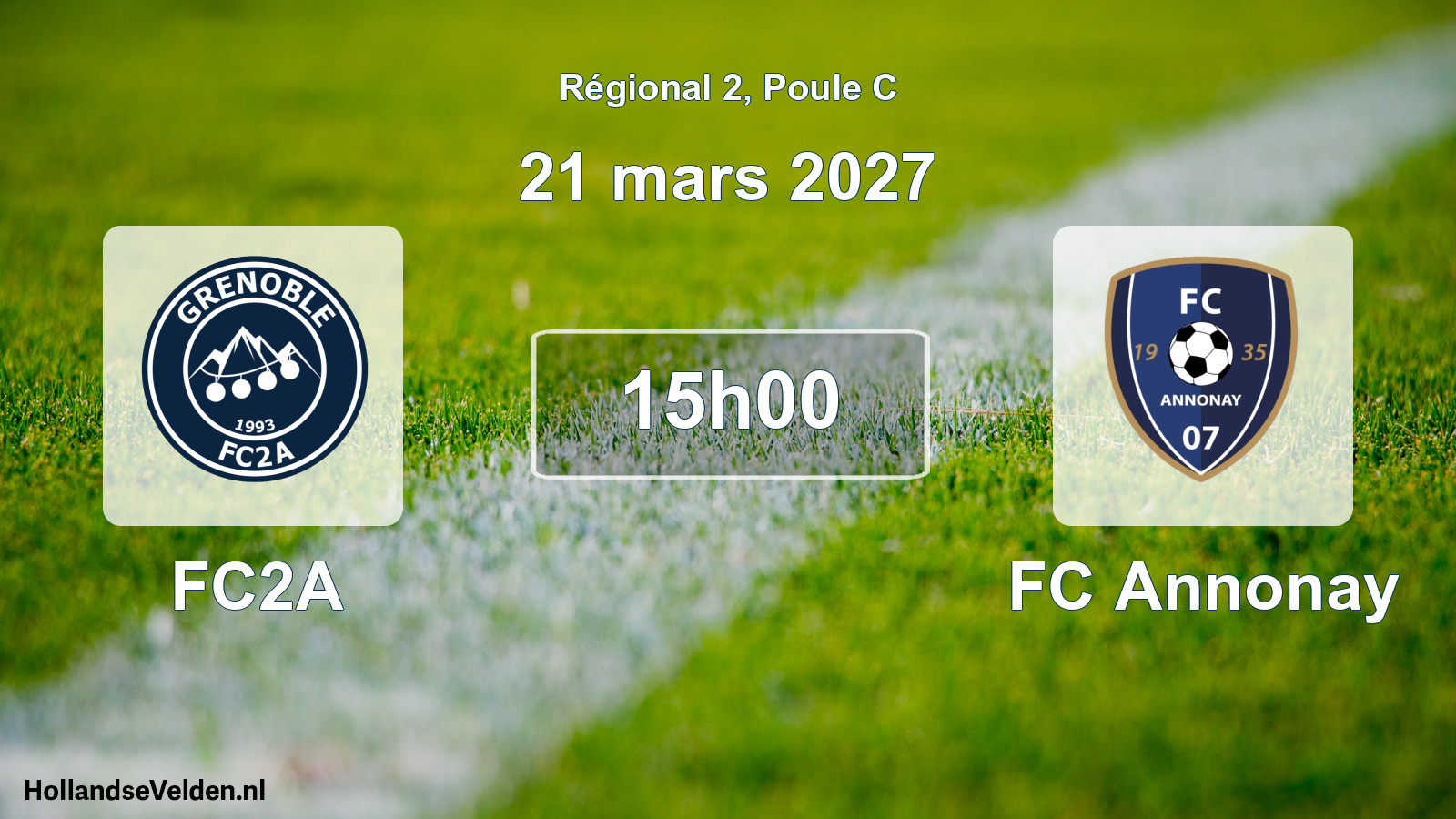 Match programmé: FC2A - FC Annonay (21 mars 2027)