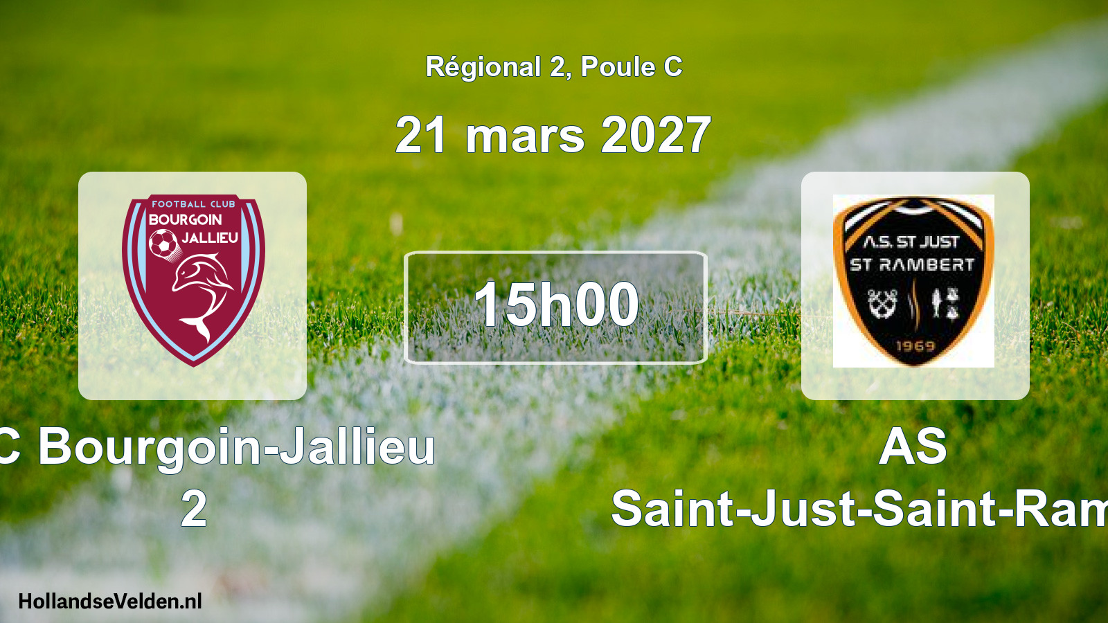 Match programmé: FC Bourgoin-Jallieu 2 - AS Saint-Just-Saint-Rambert (21 mars 2027)