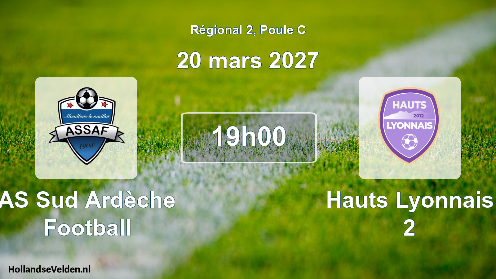 Scheduled Match: AS Sud Ardèche Football - Hauts Lyonnais 2 (20 March 2027)