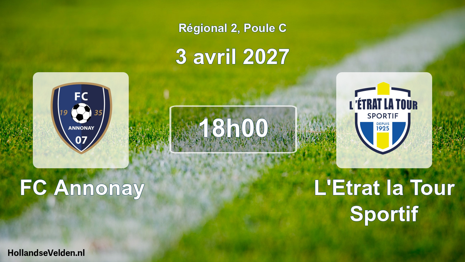 Match programmé: FC Annonay - L'Etrat la Tour Sportif (3 avril 2027)