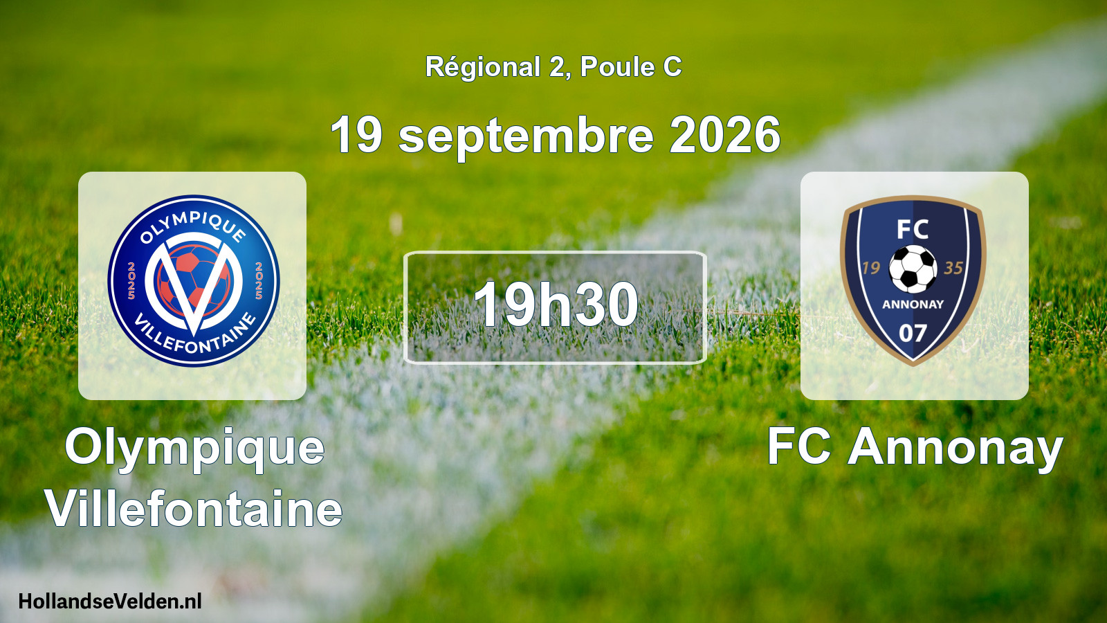 Scheduled Match: Olympique Villefontaine - FC Annonay (19 September 2026)