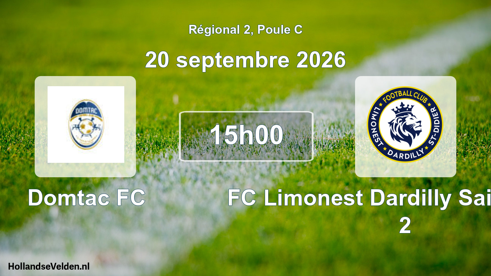 Match programmé: Domtac FC - FC Limonest Dardilly Saint-Didier 2 (20 septembre 2026)