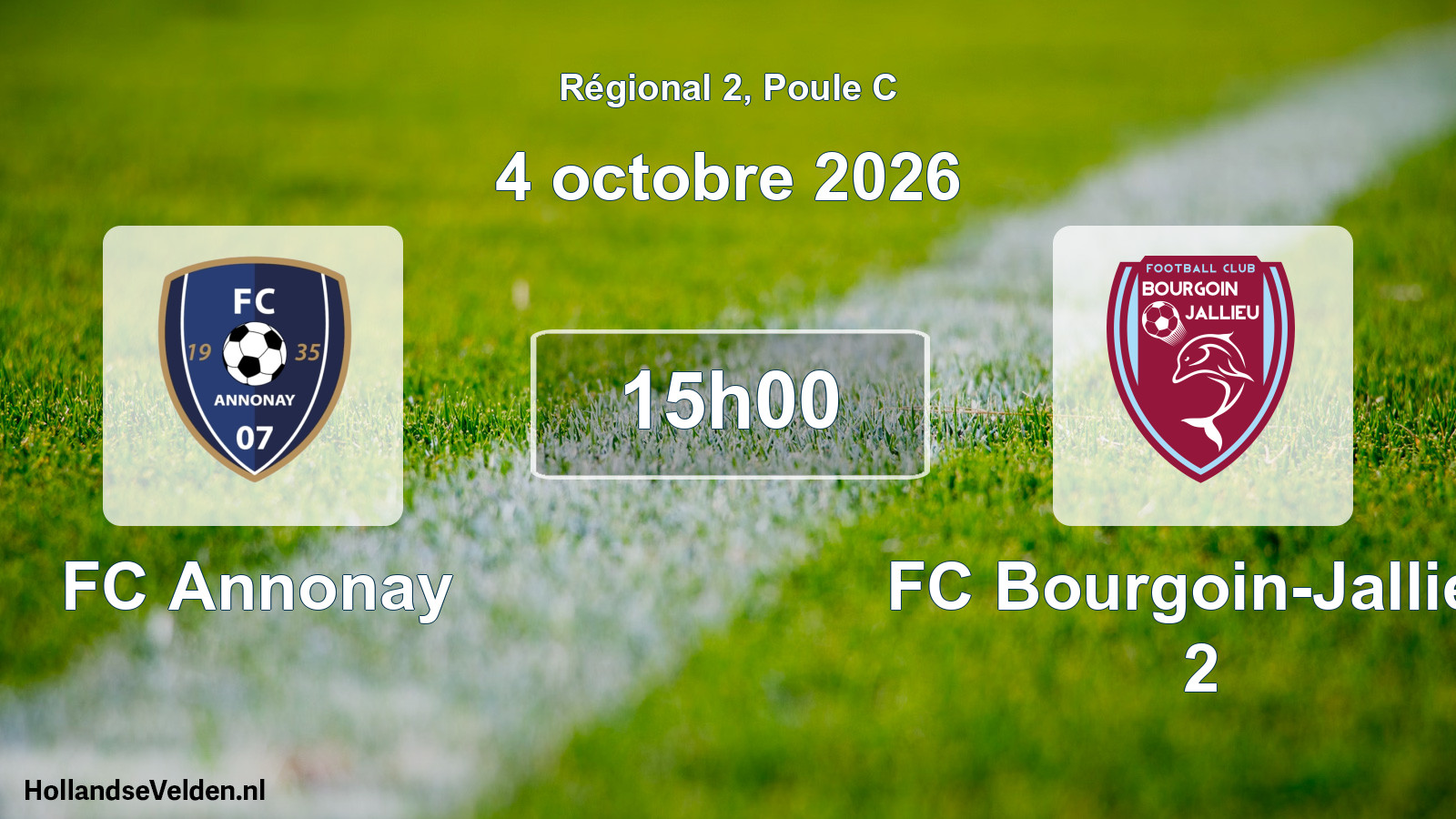 Match programmé: FC Annonay - FC Bourgoin-Jallieu 2 (4 octobre 2026)