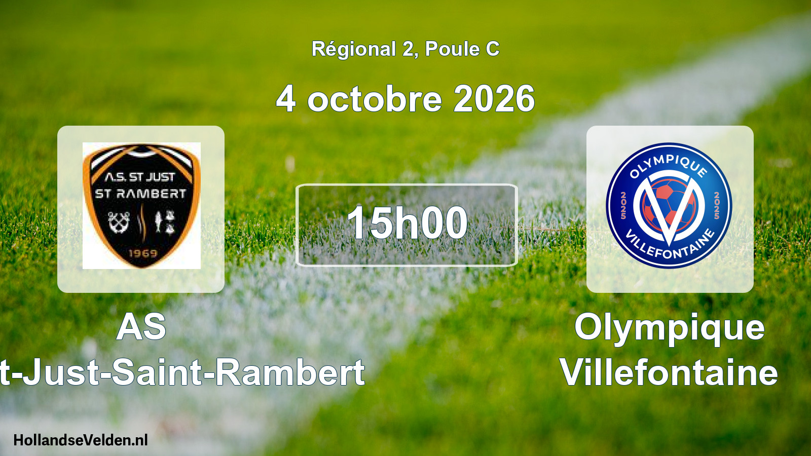 Match programmé: AS Saint-Just-Saint-Rambert - Olympique Villefontaine (4 octobre 2026)