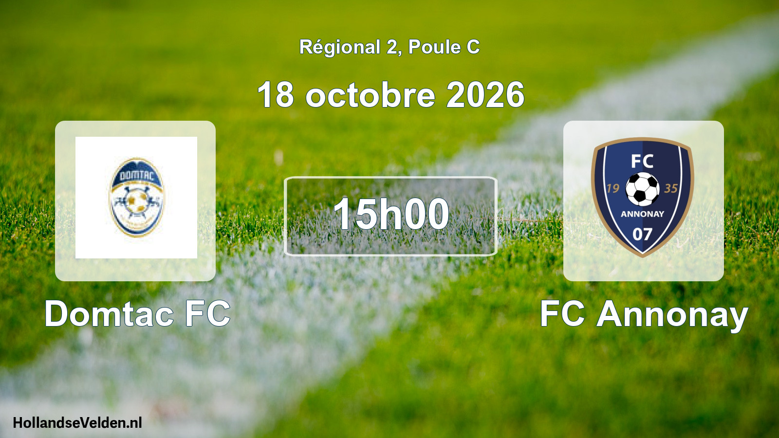 Match programmé: Domtac FC - FC Annonay (18 octobre 2026)