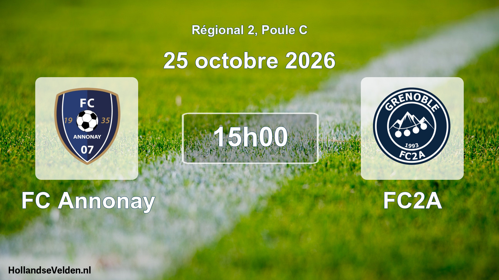 Match programmé: FC Annonay - FC2A (25 octobre 2026)
