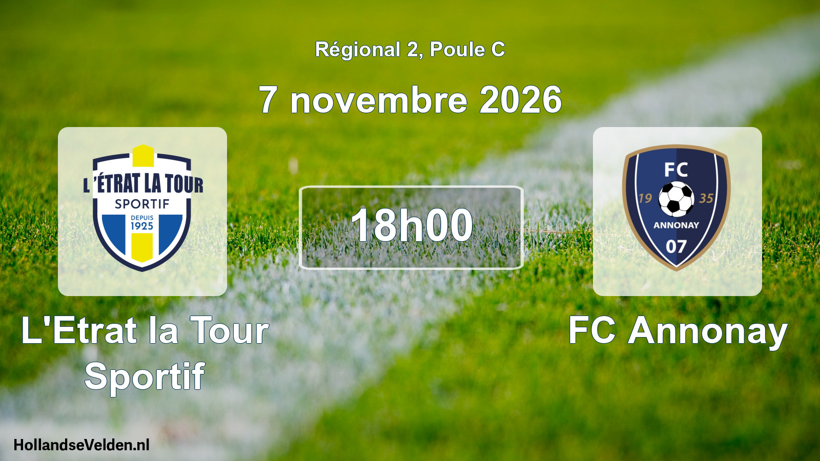 Match programmé: L'Etrat la Tour Sportif - FC Annonay (7 novembre 2026)