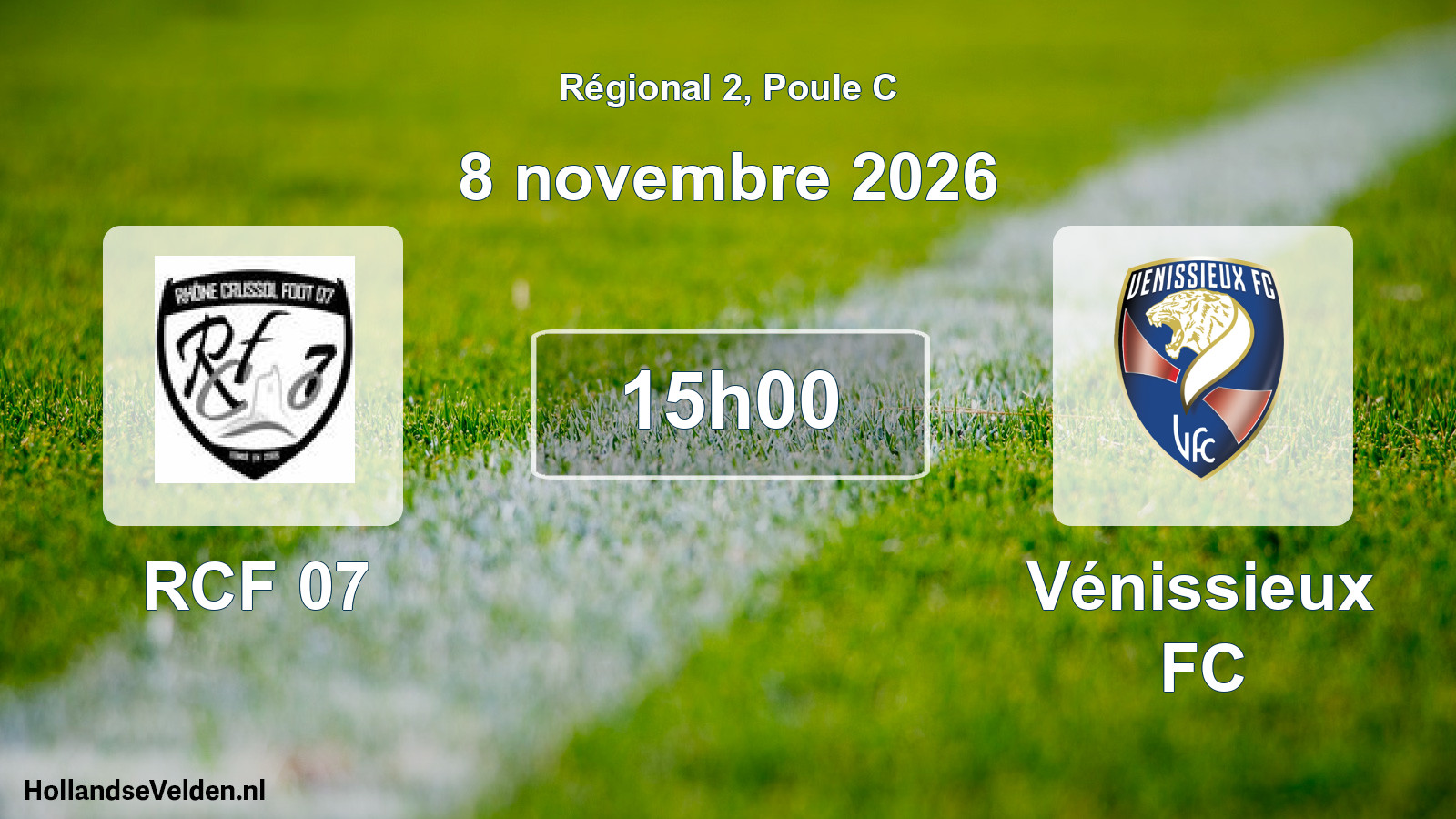 Match programmé: RCF 07 - Vénissieux FC (8 novembre 2026)