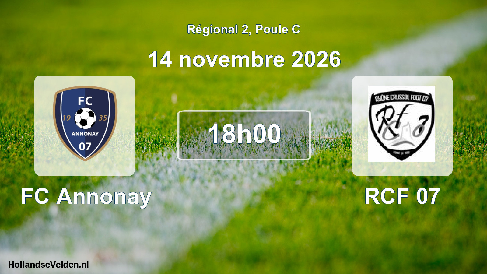 Match programmé: FC Annonay - RCF 07 (14 novembre 2026)