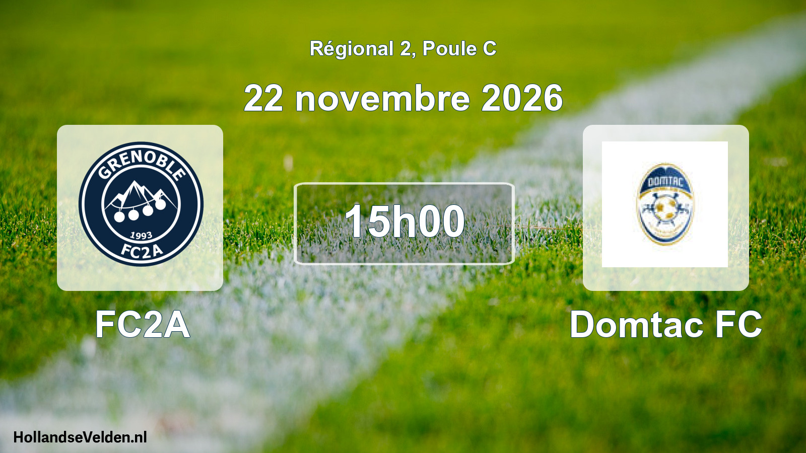 Scheduled Match: FC2A - Domtac FC (22 November 2026)