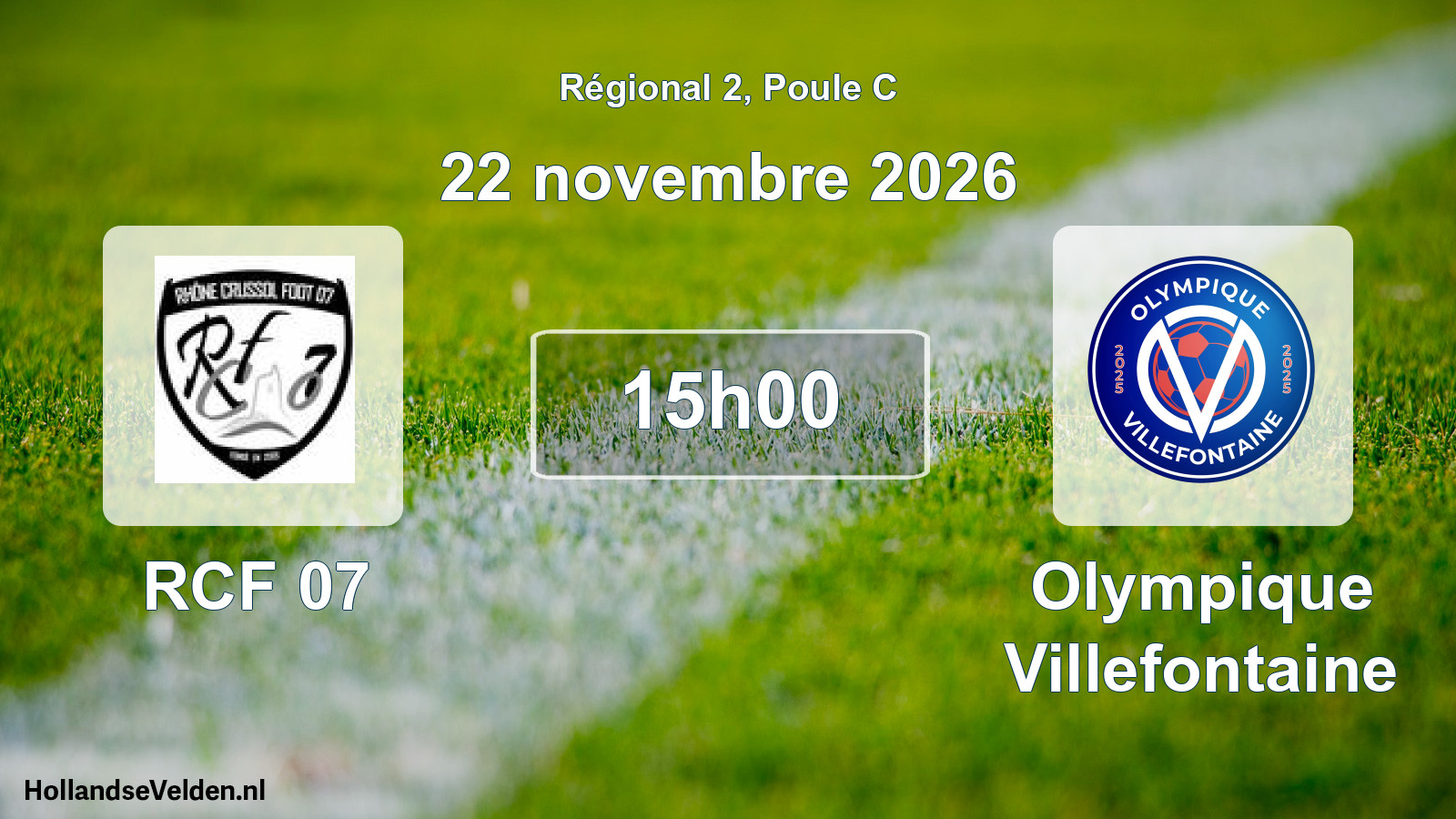 Scheduled Match: RCF 07 - Olympique Villefontaine (22 November 2026)