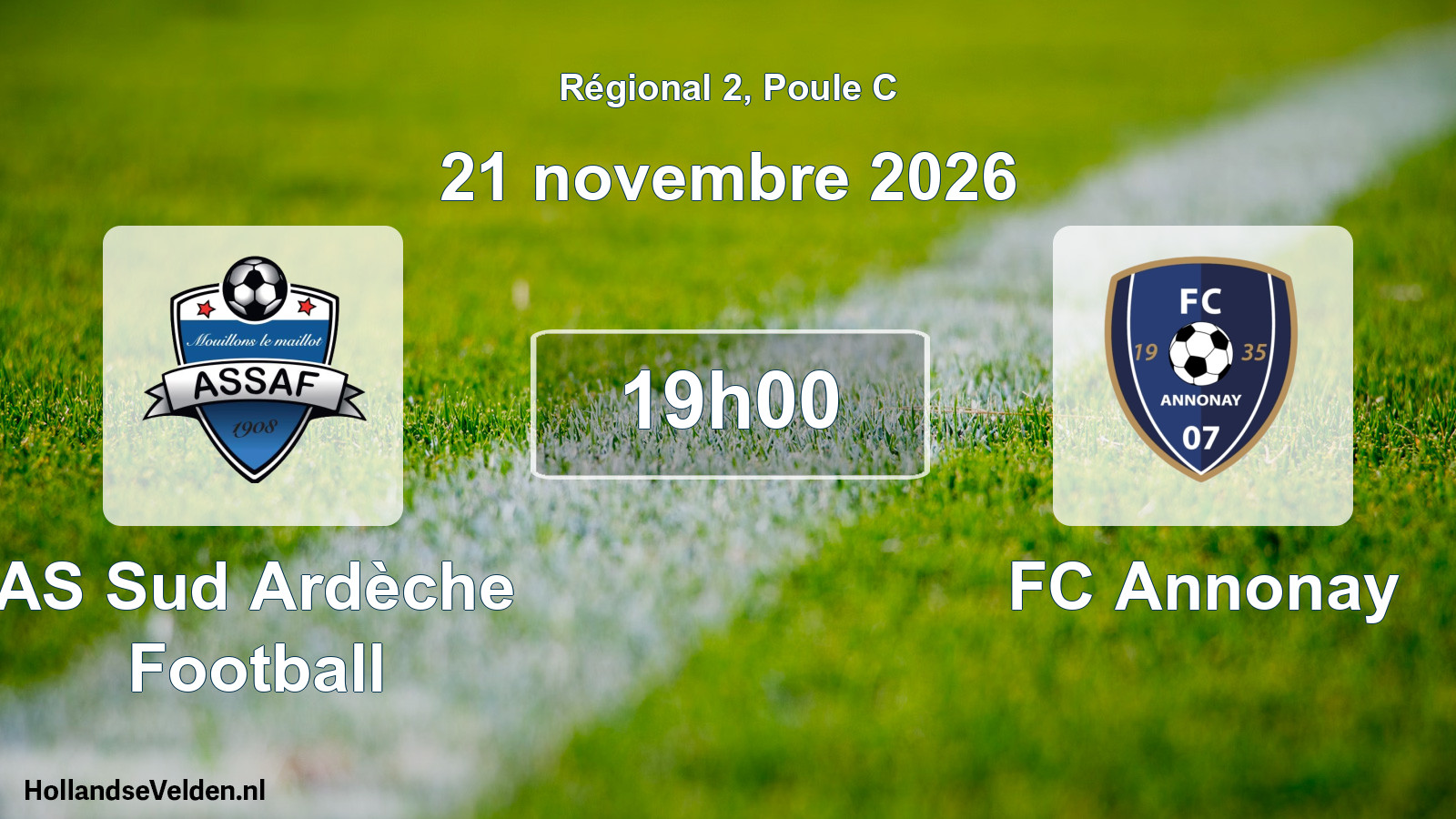 Match programmé: AS Sud Ardèche Football - FC Annonay (21 novembre 2026)