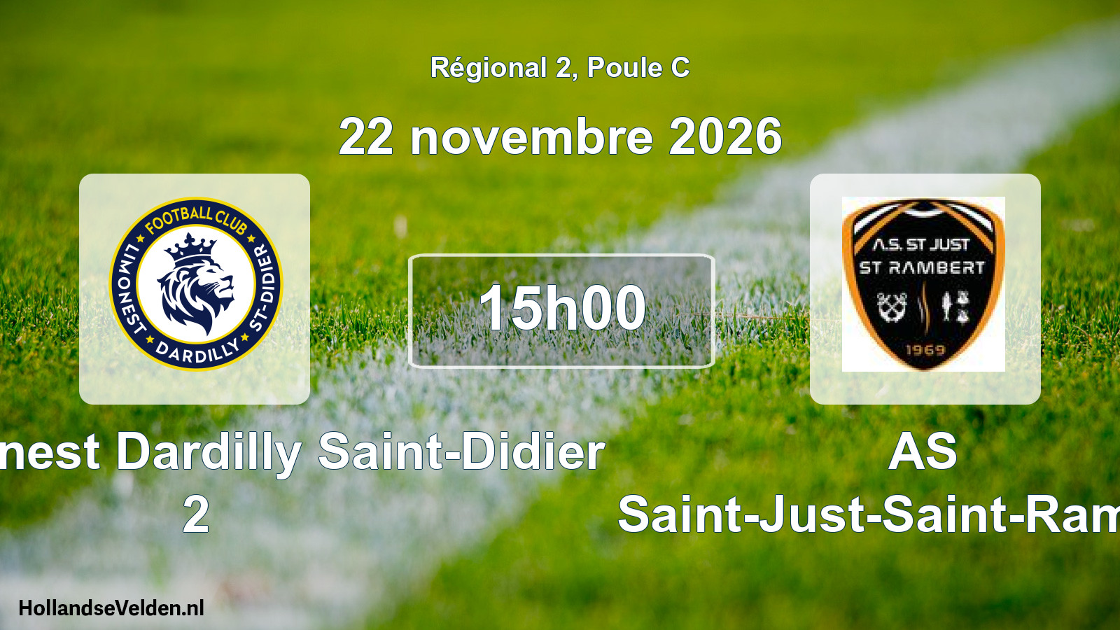 Match programmé: FC Limonest Dardilly Saint-Didier 2 - AS Saint-Just-Saint-Rambert (22 novembre 2026)