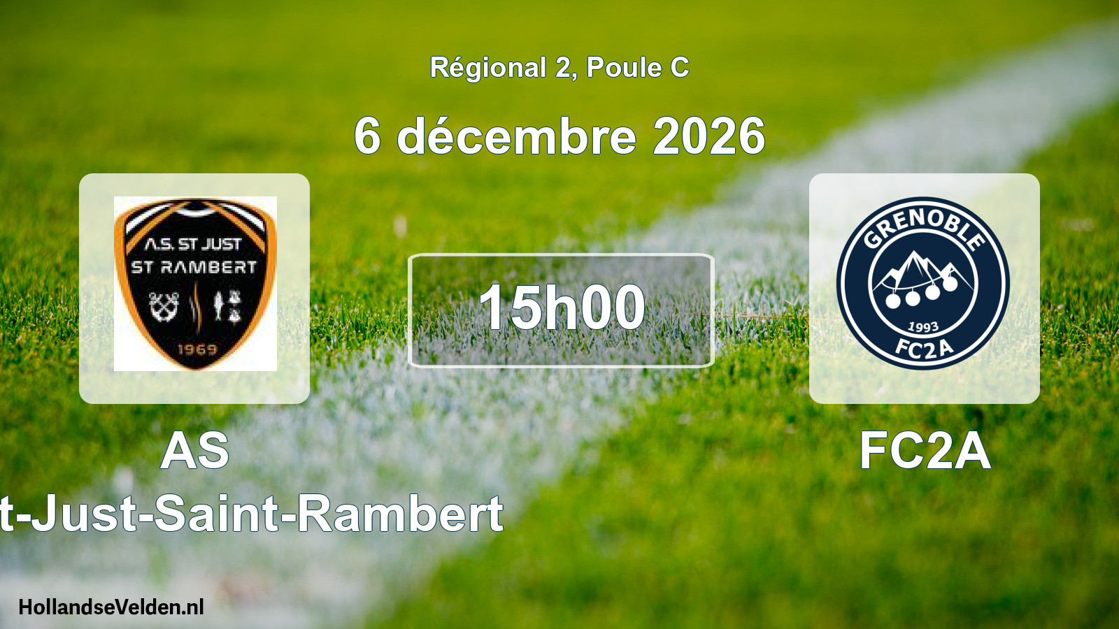 Match programmé: AS Saint-Just-Saint-Rambert - FC2A (6 décembre 2026)