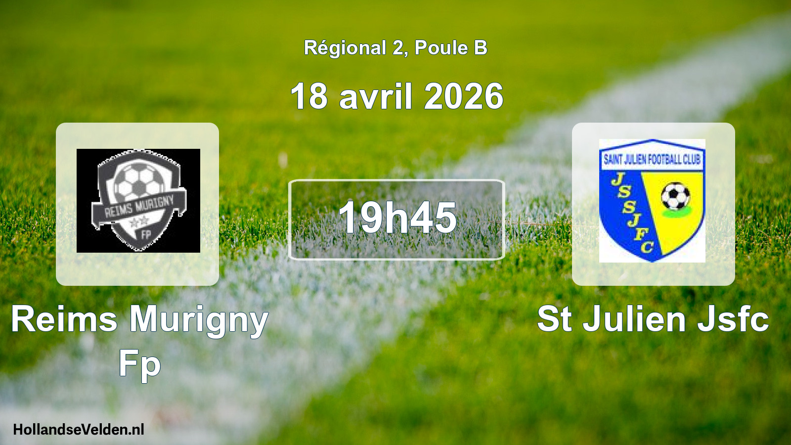 Geplande wedstrijd: Reims Murigny Fp - St Julien Jsfc (18 april 2026)