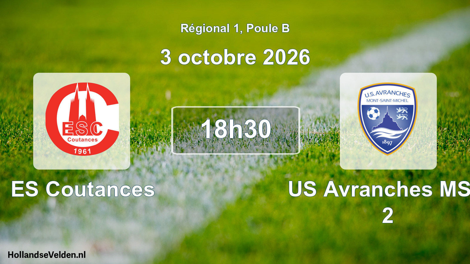 Scheduled Match: ES Coutances - US Avranches MSM 2 (3 October 2026)