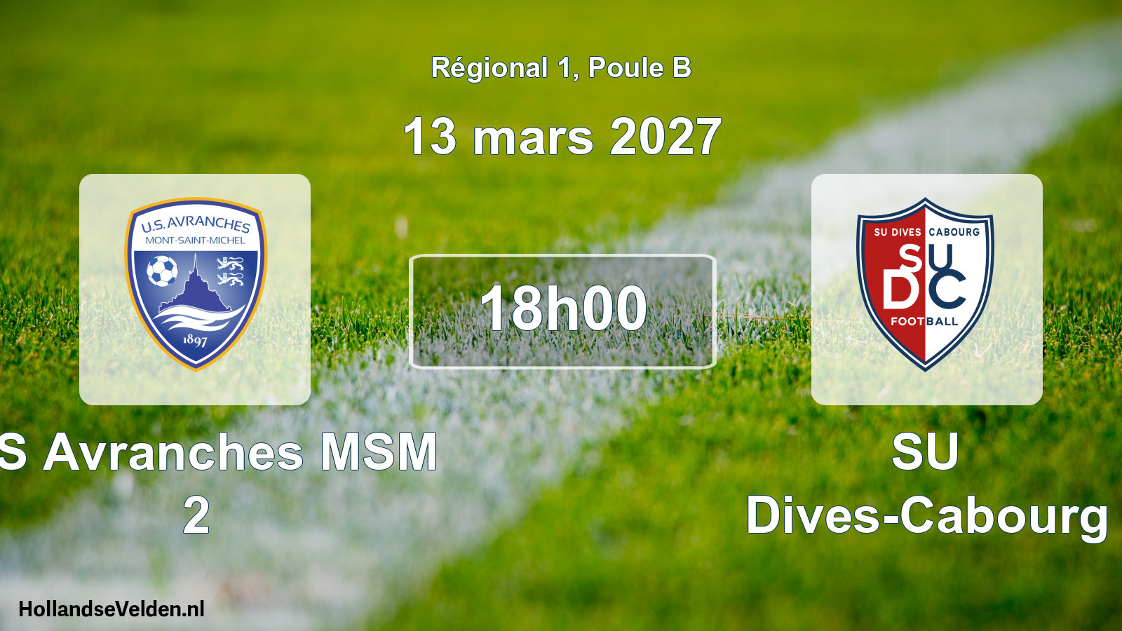 Match programmé: US Avranches MSM 2 - SU Dives-Cabourg (13 mars 2027)