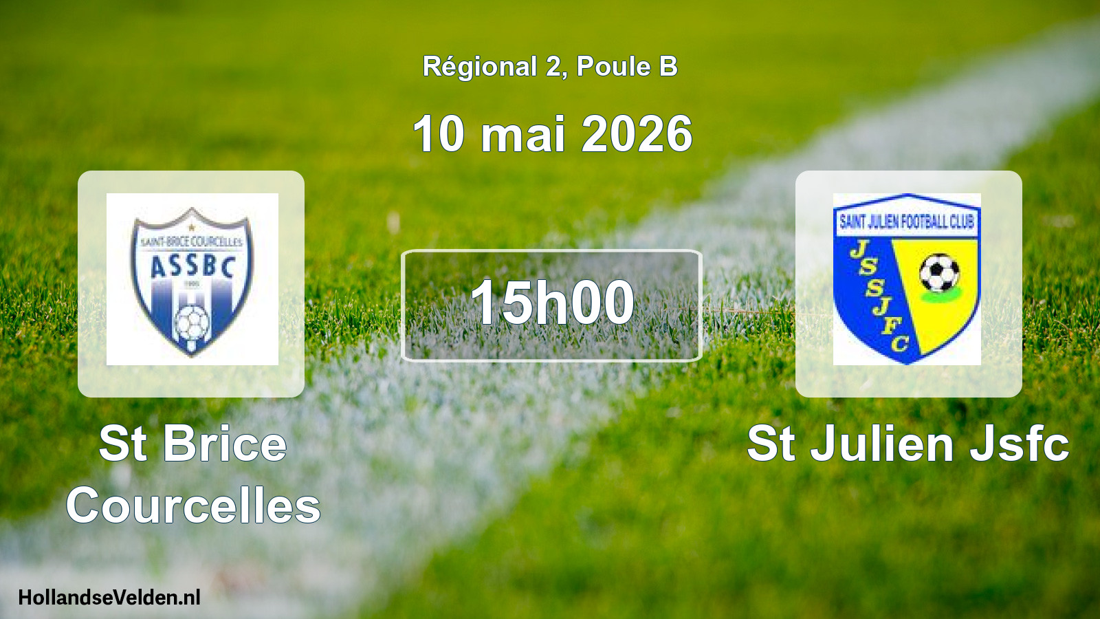 Geplande wedstrijd: St Brice Courcelles - St Julien Jsfc (10 mai 2026)
