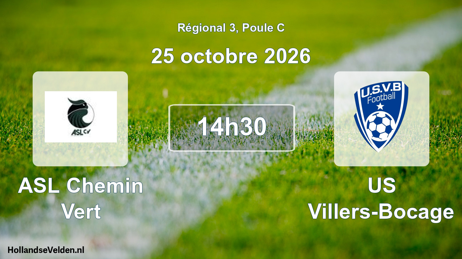 Scheduled Match: ASL Chemin Vert - US Villers-Bocage (25 October 2026)