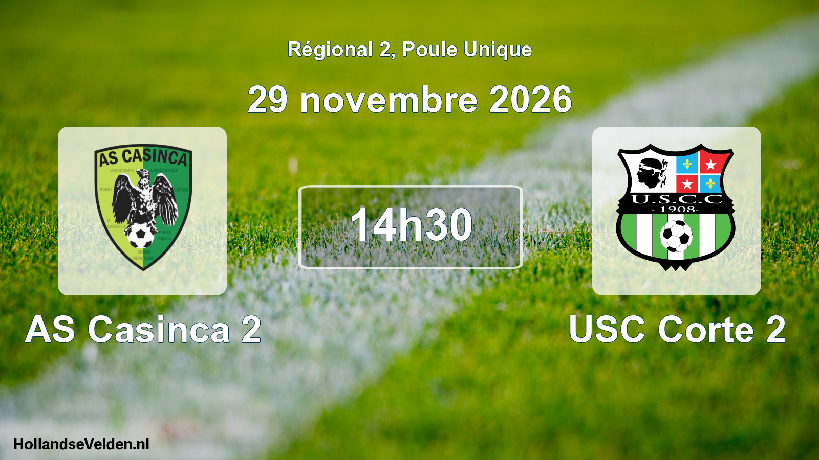 Scheduled Match: AS Casinca 2 - USC Corte 2 (29 November 2026)