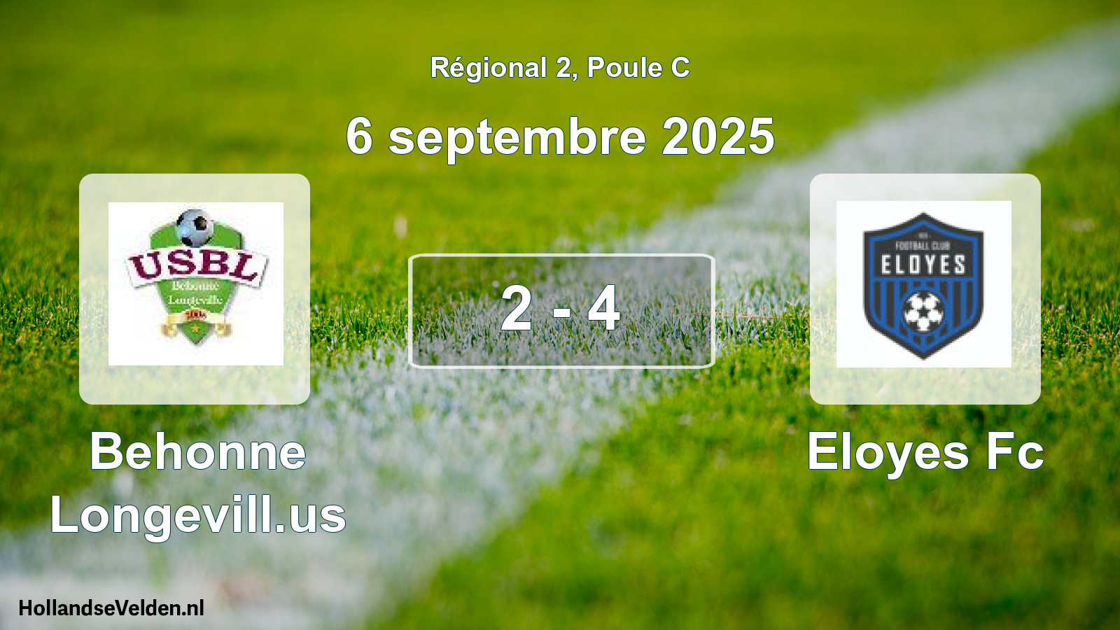 Gespeelde wedstrijd: Behonne Longevill.us - Eloyes Fc 2 - 4 (6 septembre 2025)