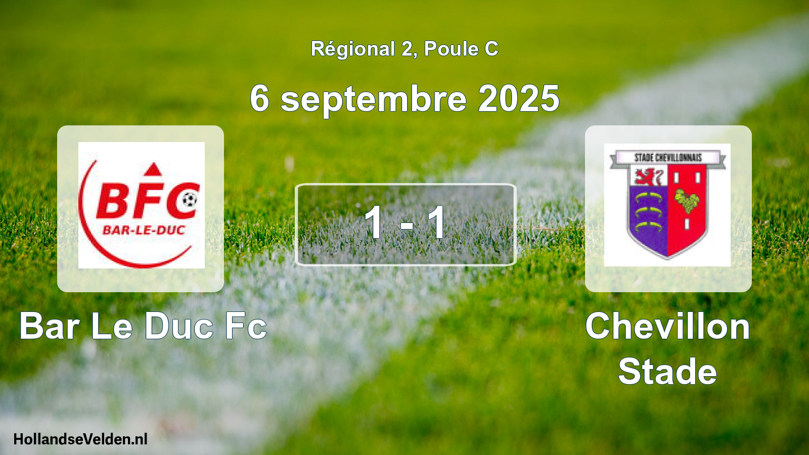 Gespeelde wedstrijd: Bar Le Duc Fc - Chevillon Stade 1 - 1 (6 septembre 2025)