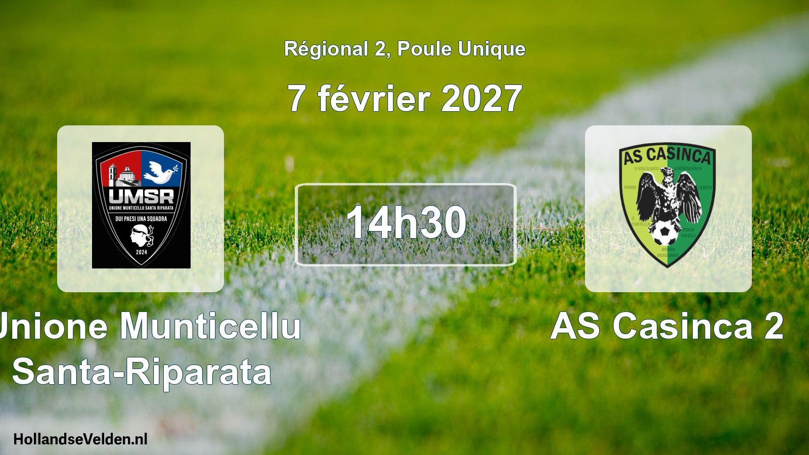 Match programmé: Unione Munticellu Santa-Riparata - AS Casinca 2 (7 février 2027)