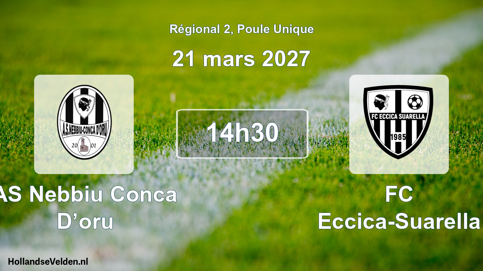 Match programmé: AS Nebbiu Conca D’oru - FC Eccica-Suarella (21 mars 2027)
