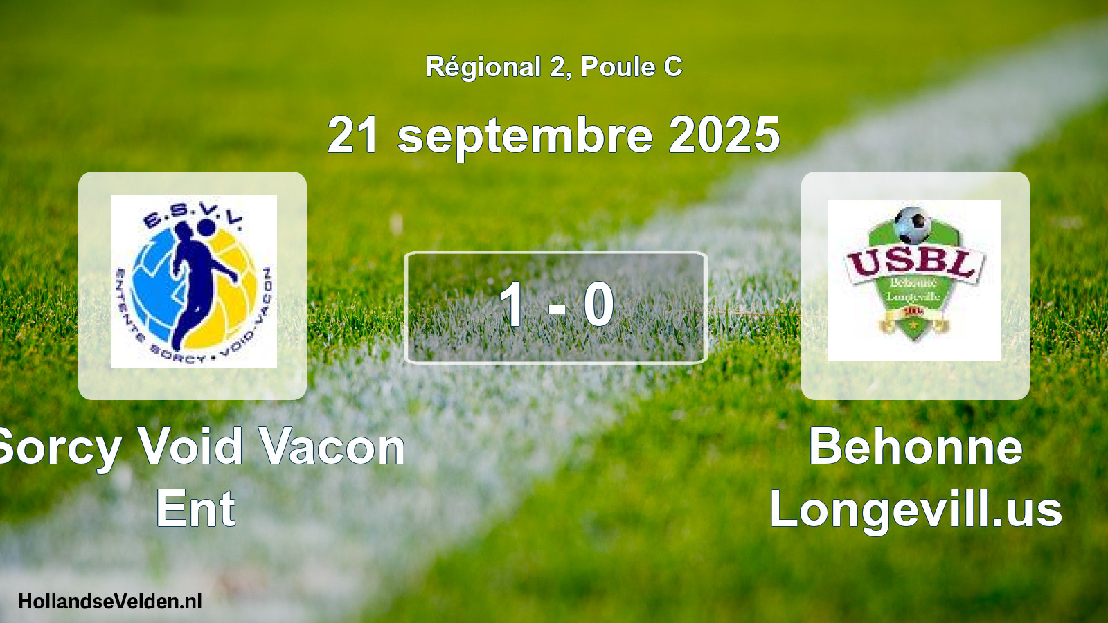 Gespeelde wedstrijd: Sorcy Void Vacon Ent - Behonne Longevill.us 1 - 0 (21 septembre 2025)