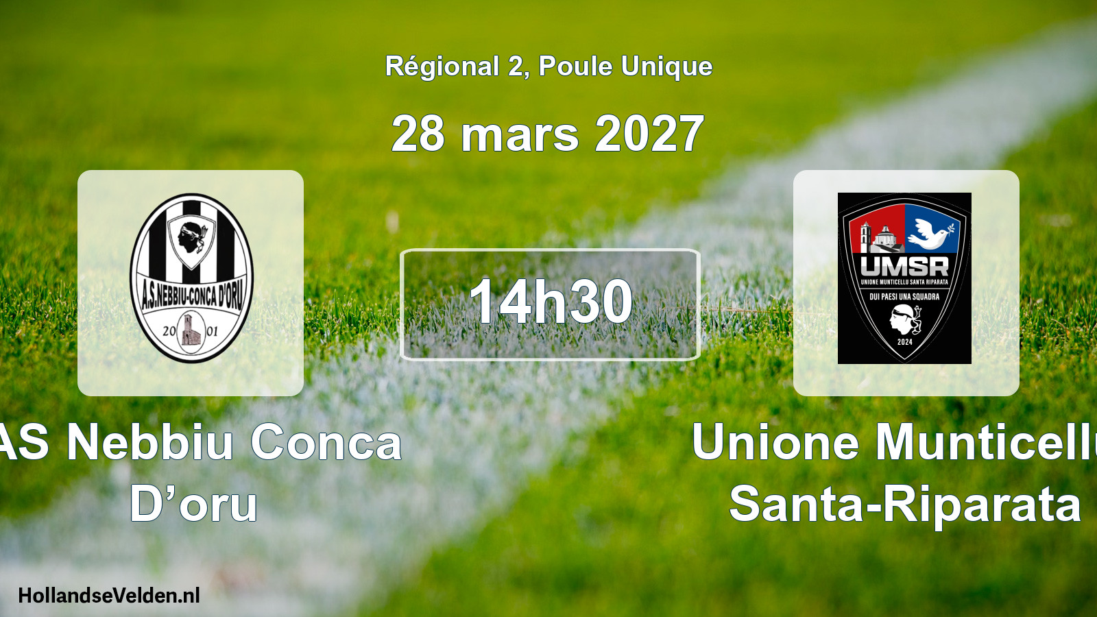 Match programmé: AS Nebbiu Conca D’oru - Unione Munticellu Santa-Riparata (28 mars 2027)