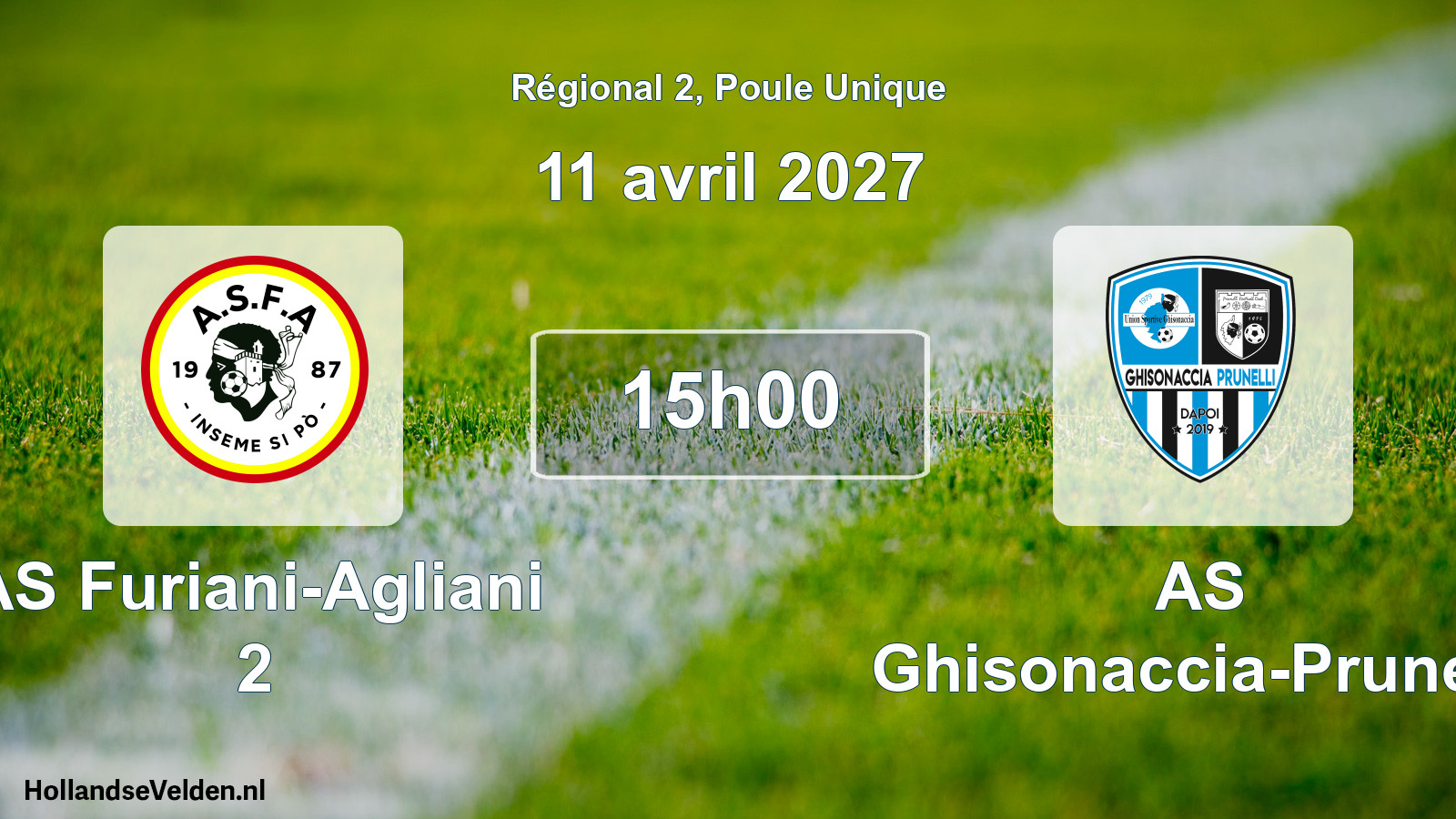 Match programmé: AS Furiani-Agliani 2 - AS Ghisonaccia-Prunelli (11 avril 2027)