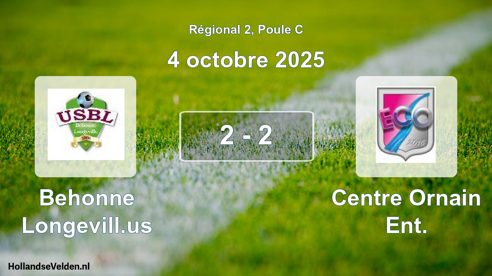 Gespeelde wedstrijd: Behonne Longevill.us - Centre Ornain Ent. 2 - 2 (4 octobre 2025)