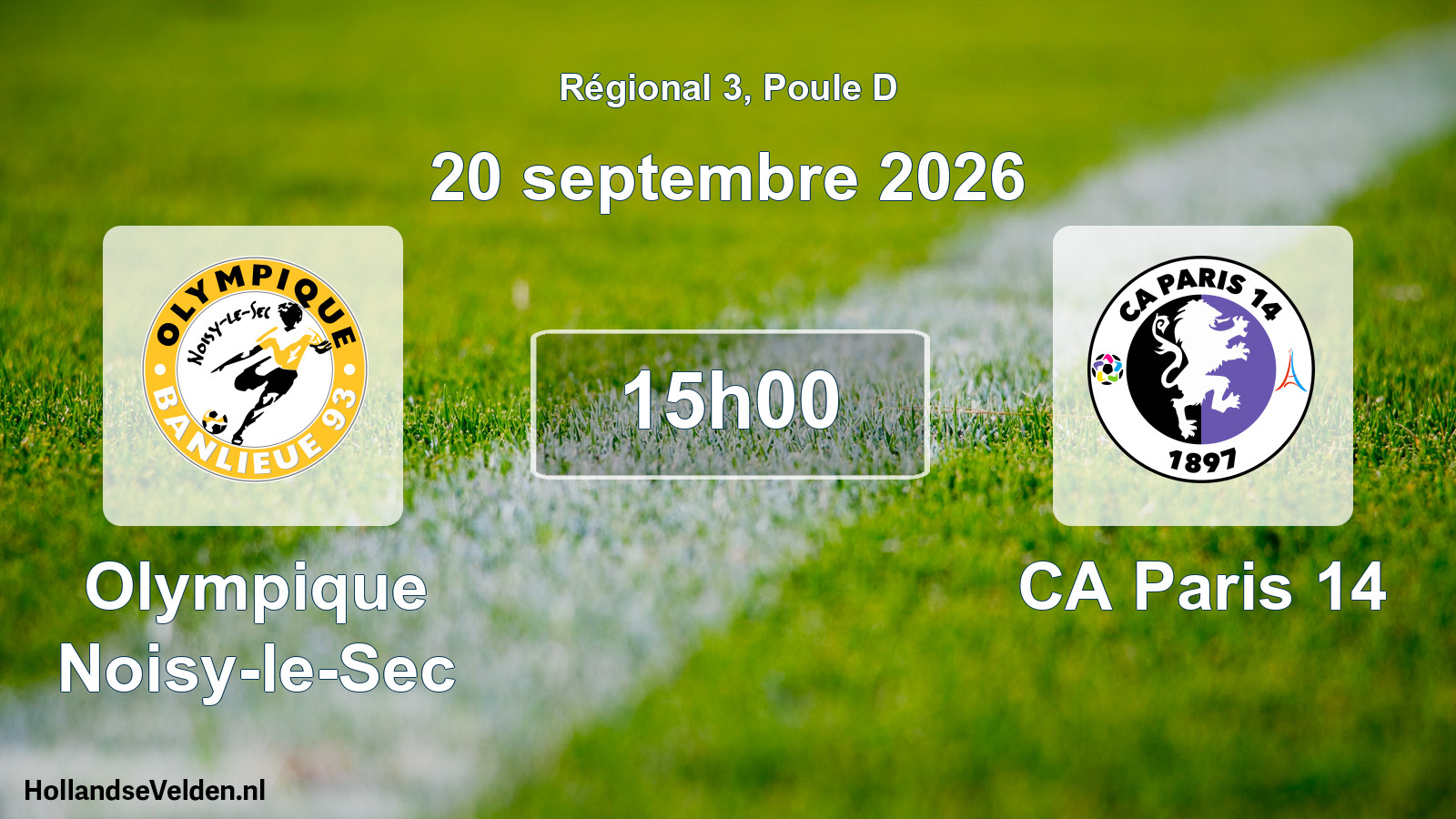 Scheduled Match: Olympique Noisy-le-Sec - CA Paris 14 (20 September 2026)