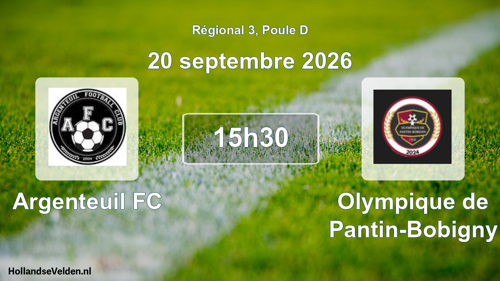 Scheduled Match: Argenteuil FC - Olympique de Pantin-Bobigny (20 September 2026)