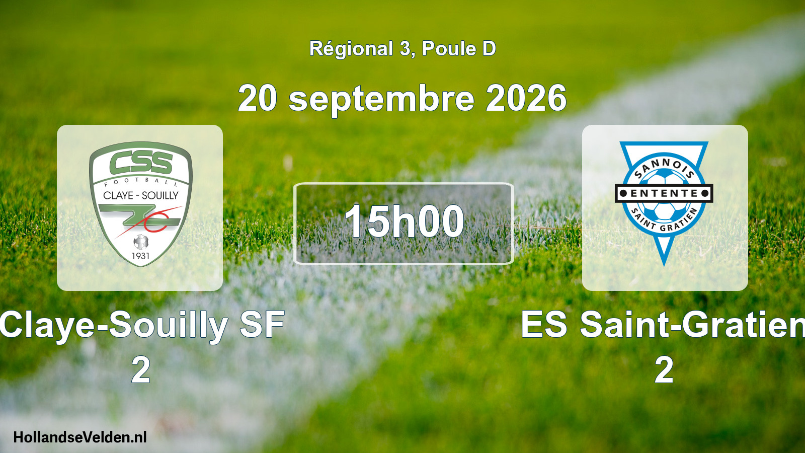 Scheduled Match: Claye-Souilly SF 2 - ES Saint-Gratien 2 (20 September 2026)
