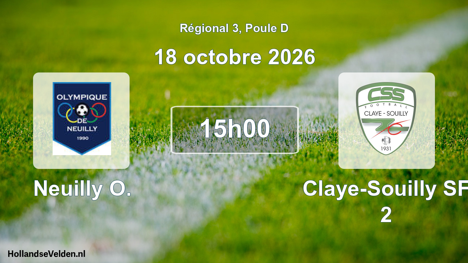 Match programmé: Neuilly O. - Claye-Souilly SF 2 (18 octobre 2026)