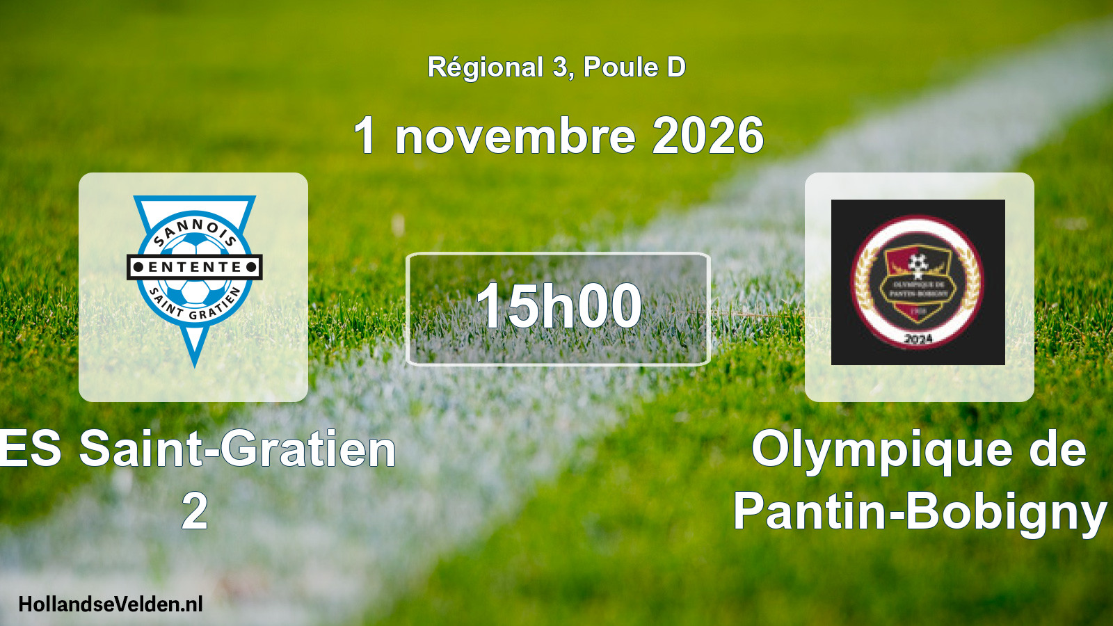 Scheduled Match: ES Saint-Gratien 2 - Olympique de Pantin-Bobigny (1 November 2026)