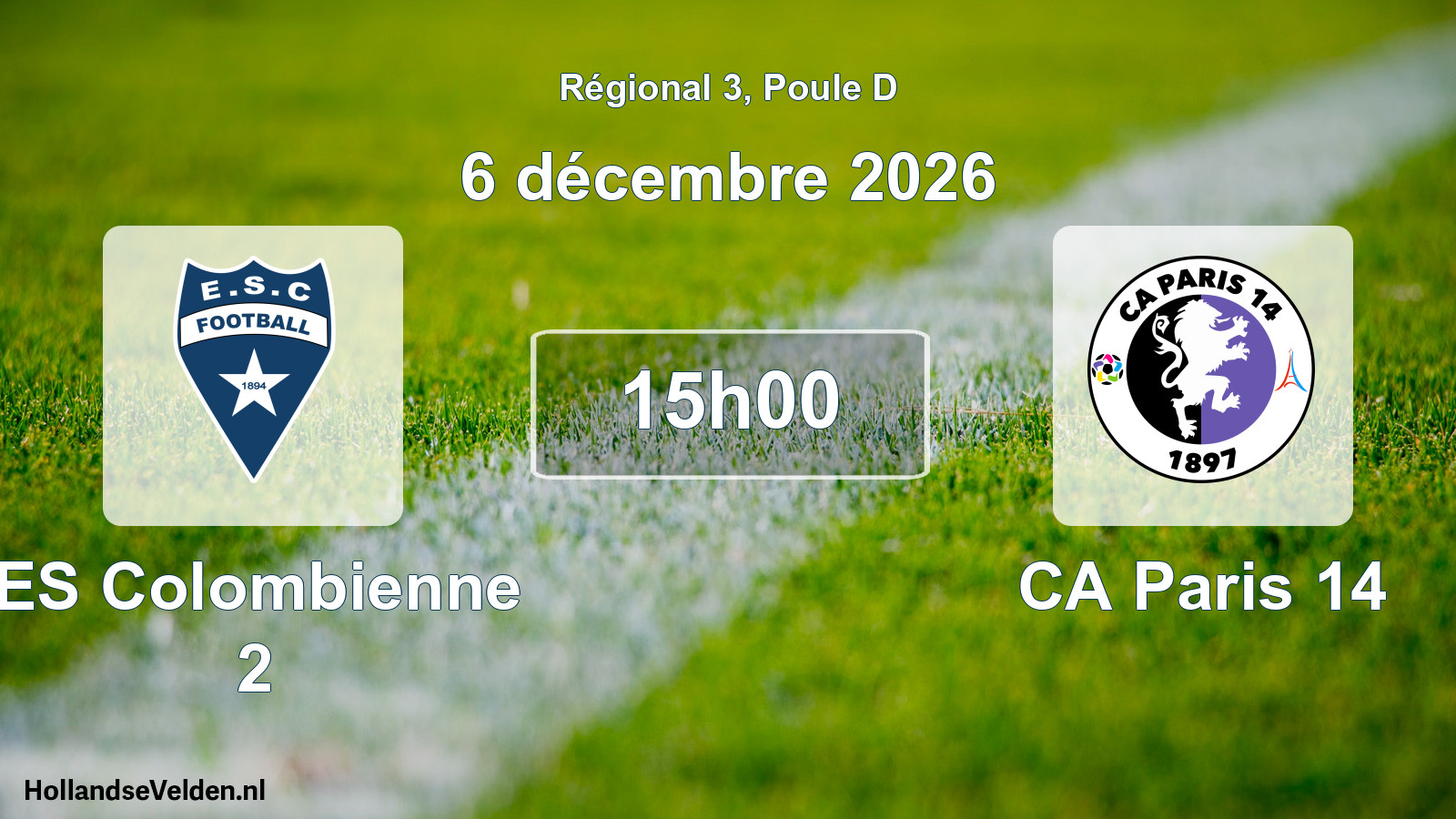 Scheduled Match: ES Colombienne 2 - CA Paris 14 (6 December 2026)