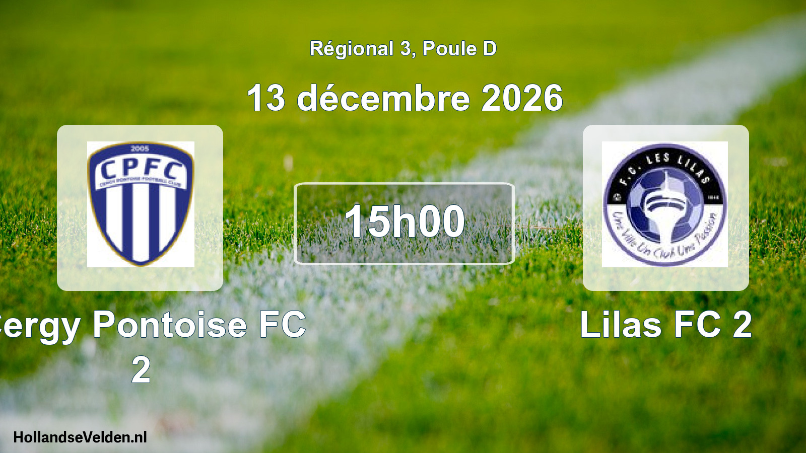 Scheduled Match: Cergy Pontoise FC 2 - Lilas FC 2 (13 December 2026)