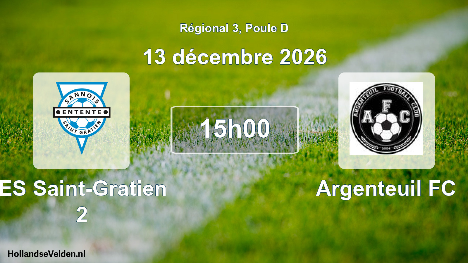 Scheduled Match: ES Saint-Gratien 2 - Argenteuil FC (13 December 2026)