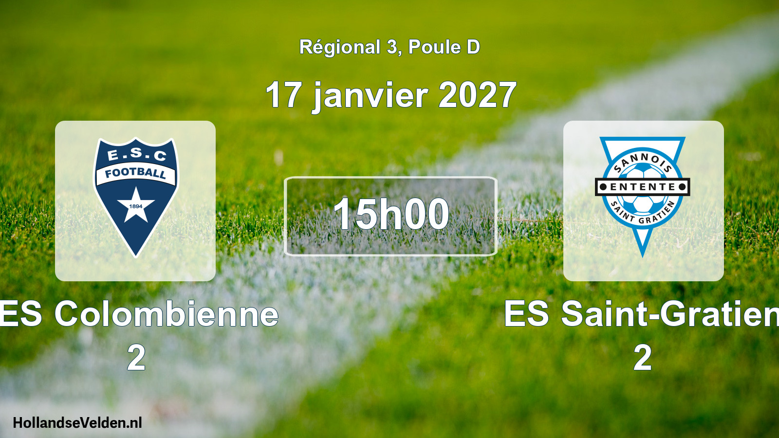 Match programmé: ES Colombienne 2 - ES Saint-Gratien 2 (17 janvier 2027)